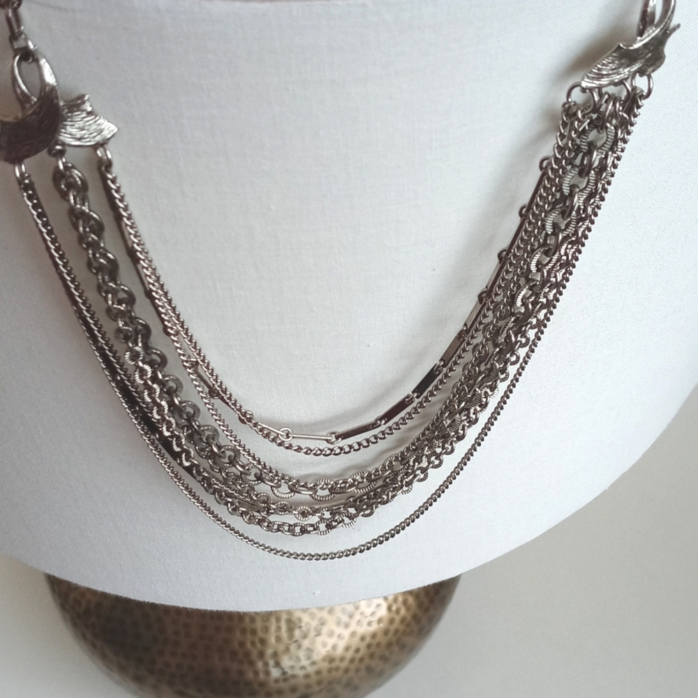 Multi String Choker Style Bronze / Aged Brass Vin… - image 2